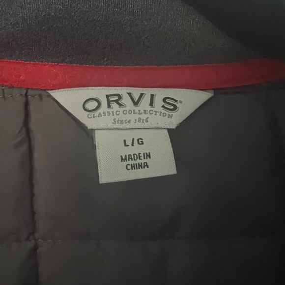 Orvis Men's Mixed Media Full Zipper Quilted Jacket Size L - Picture 3 of 3
